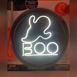 Halloween Neon Glow Pumpkin Carving Kit Boo Ghost Light